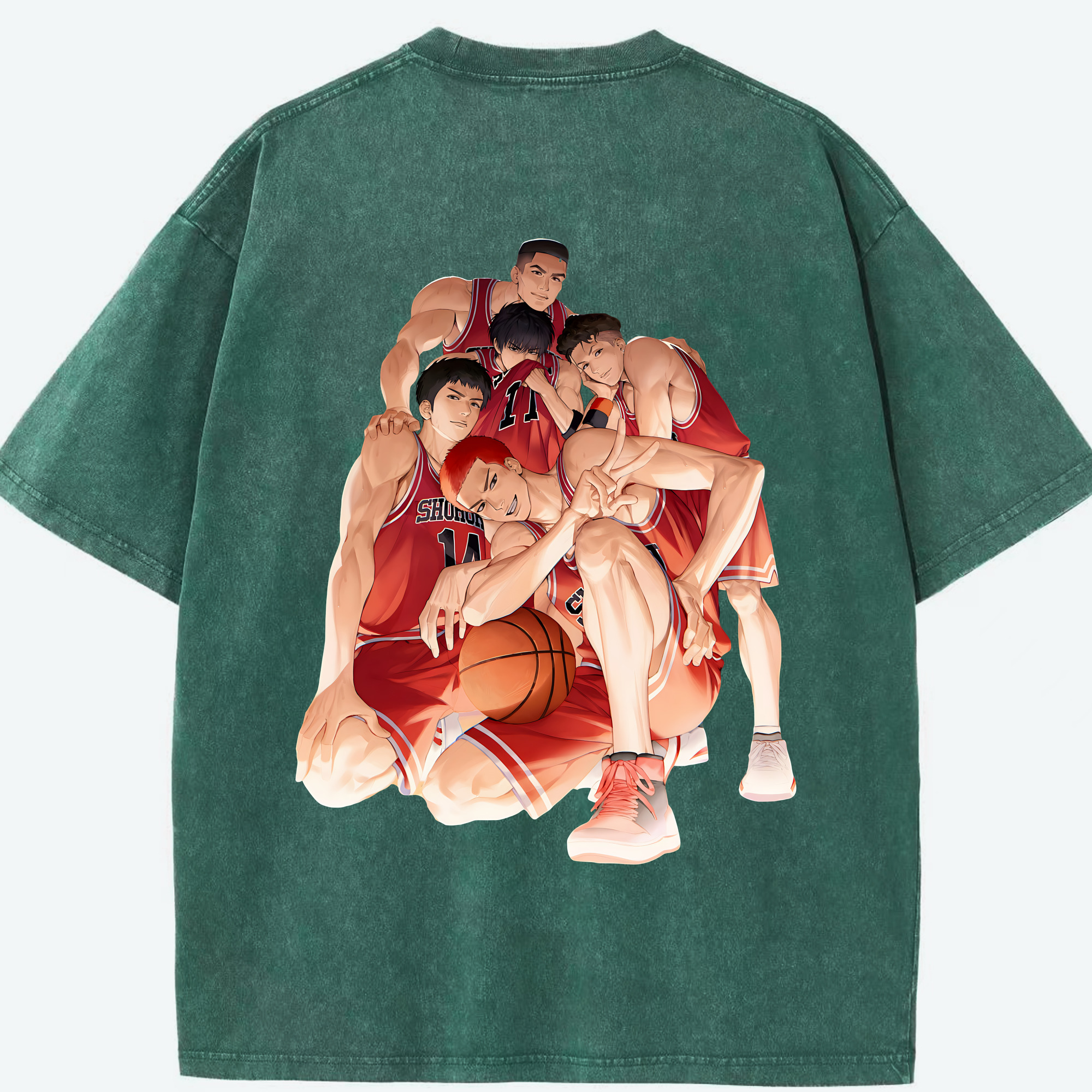 （画像用） SLAM DUNK／スラムダンク 綿100% ヴィンテージ風 半袖Tシャツ（背面プリント）